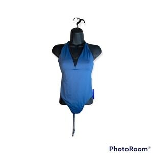 Elizabeth Jane EJSWIM Women's Blue Affirmations One Piece Swim Suit Size XS